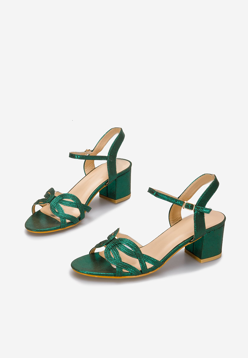 Zielone sandały na słupku Myla
