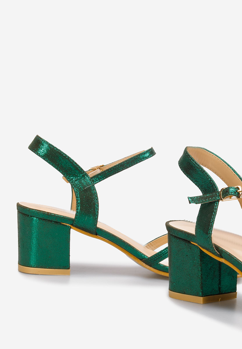 Zielone sandały na słupku Myla