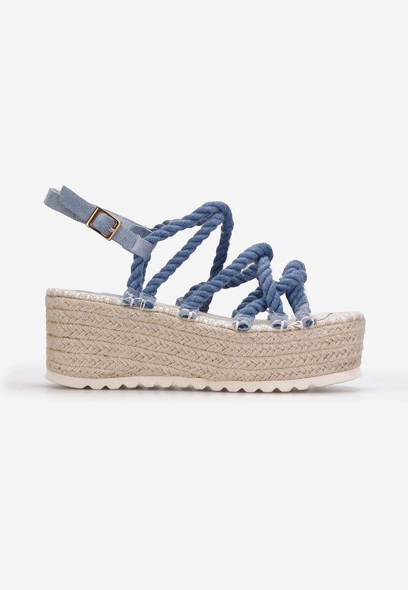 Niebieskie espadryle na platformie Apia