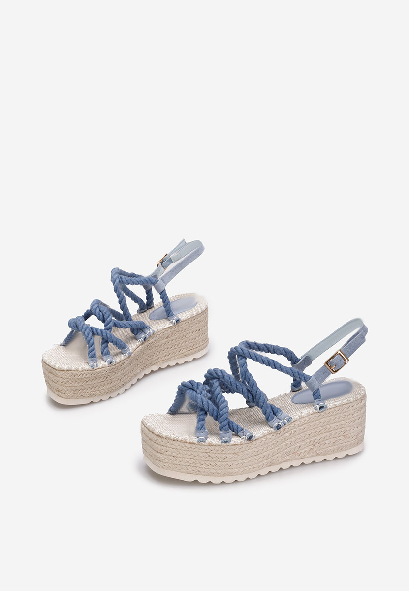 Niebieskie espadryle na platformie Apia