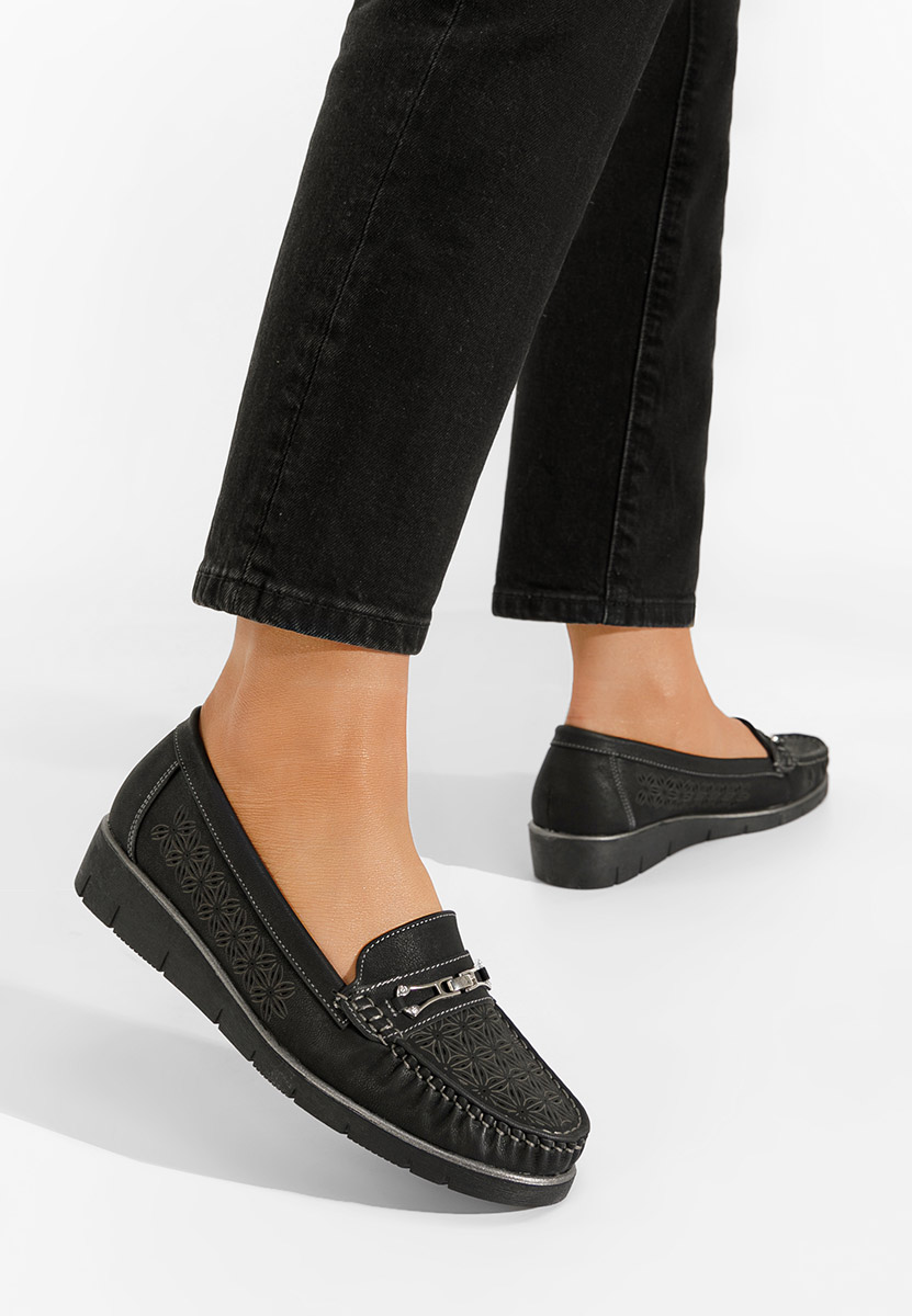 Czarne mokasyny damskie Seliana