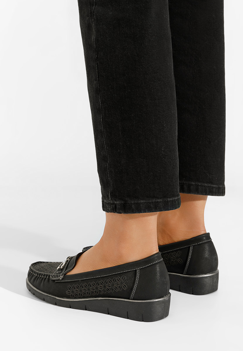 Czarne mokasyny damskie Seliana