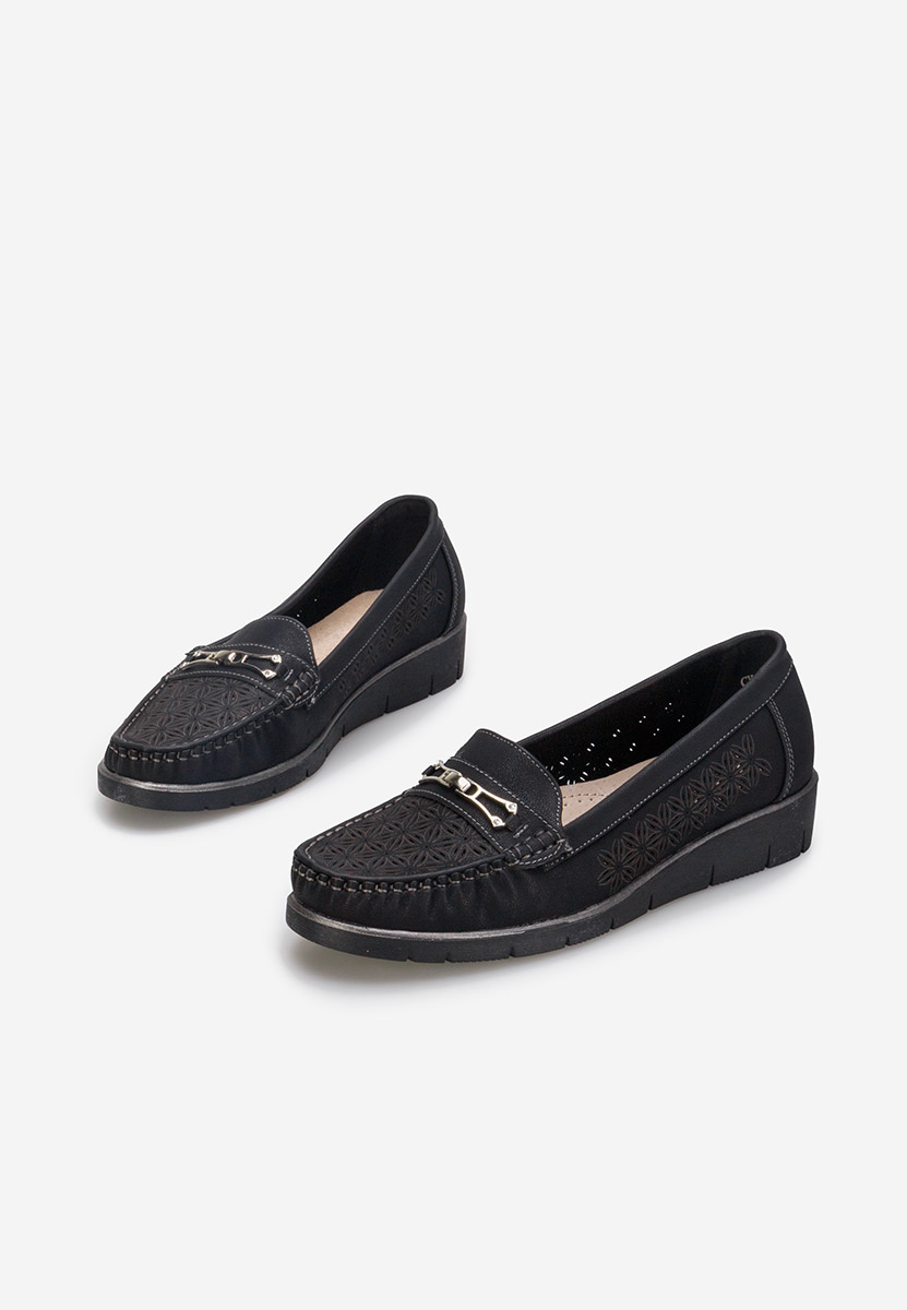 Czarne mokasyny damskie Seliana