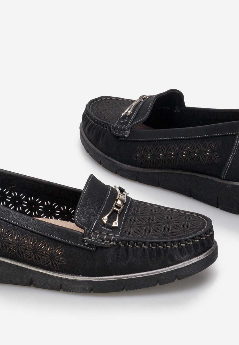 Czarne mokasyny damskie Seliana