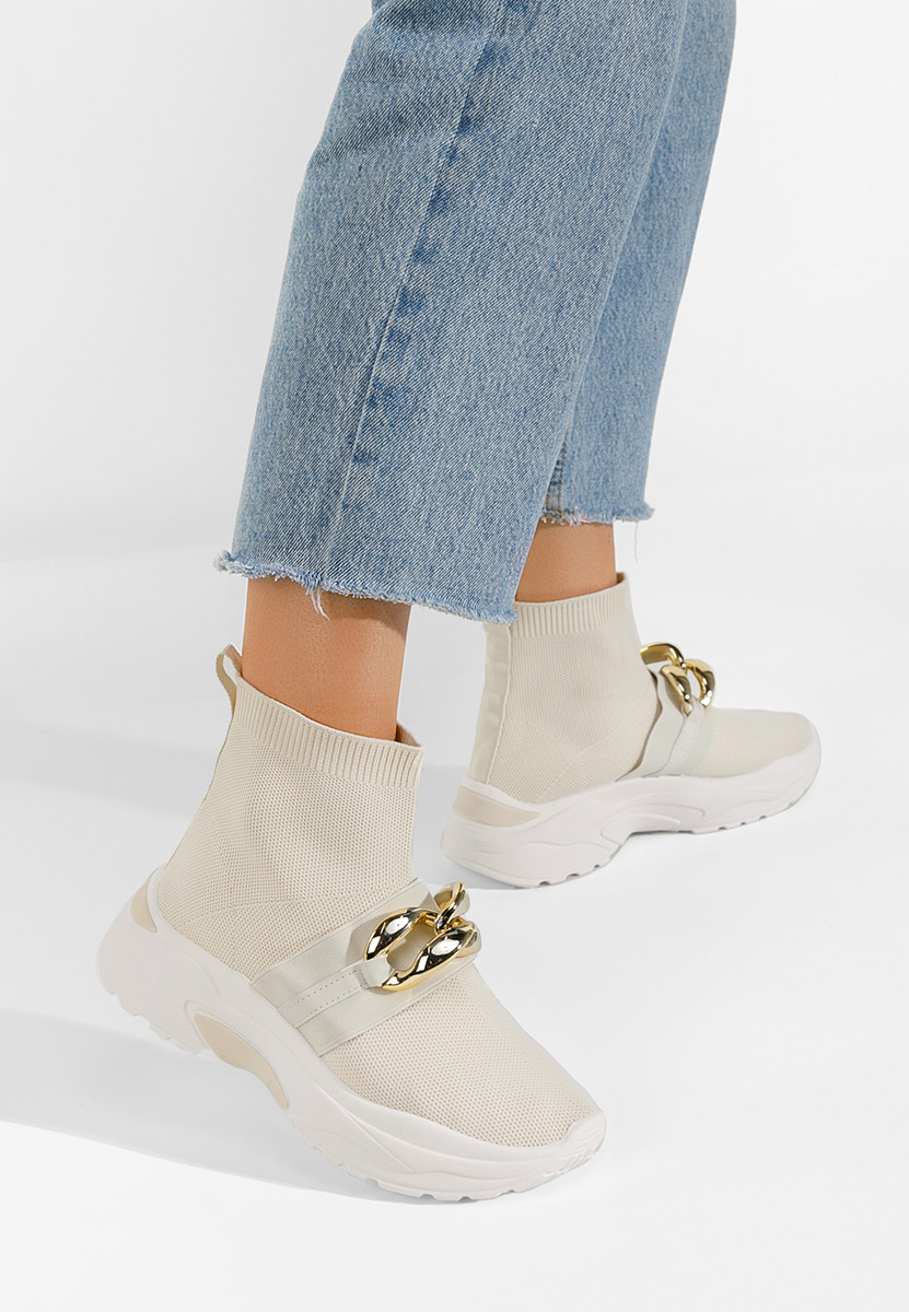 Beżowe sneakersy wysokie Alone