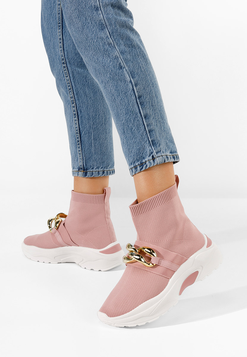 Różowe sneakersy wysokie Alone