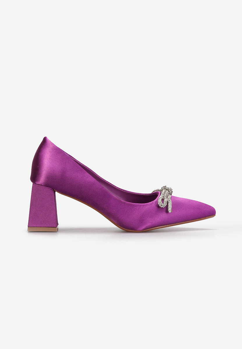 Fioletowe czółenka na słupku Abigale