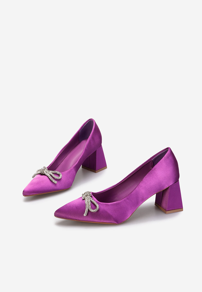 Fioletowe czółenka na słupku Abigale