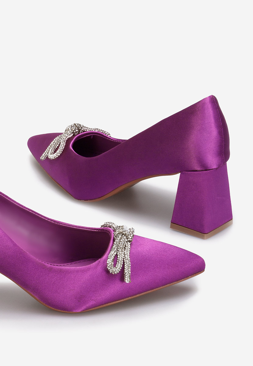 Fioletowe czółenka na słupku Abigale