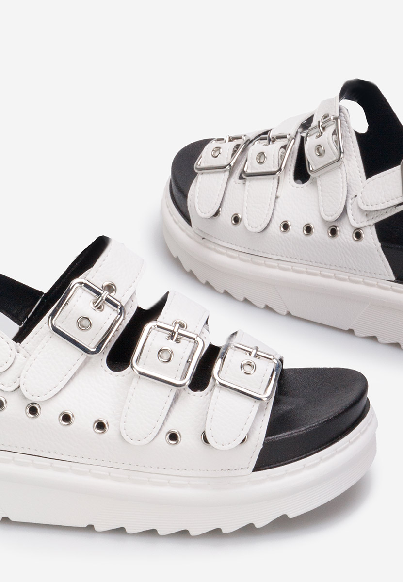 Białe sandały na platformie Edena