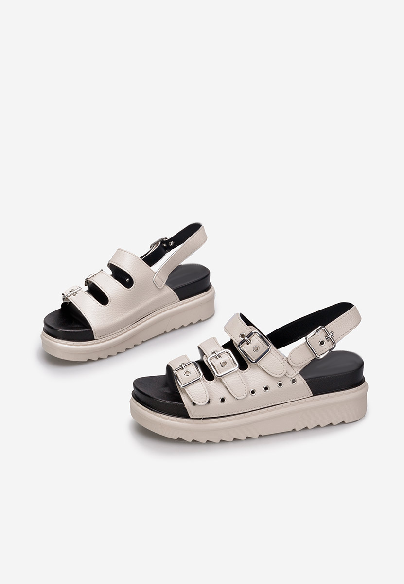 Beżowe sandały na platformie Edena