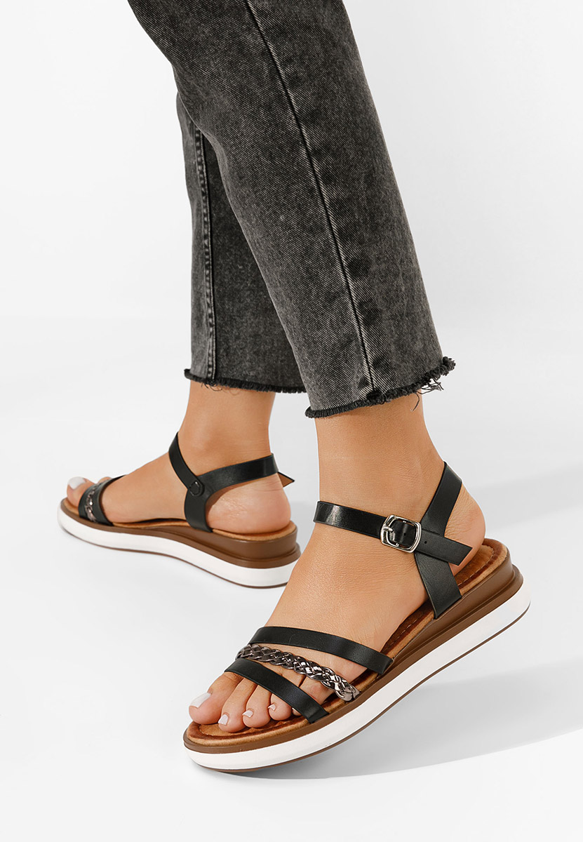 Czarne sandały damskie Amani