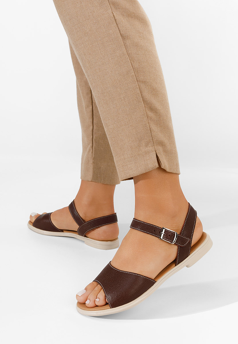 Bordowe sandały płaski Viadana