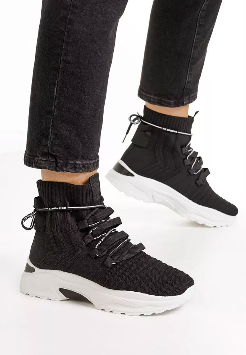 Czarne sneakersy wysokie Karrie