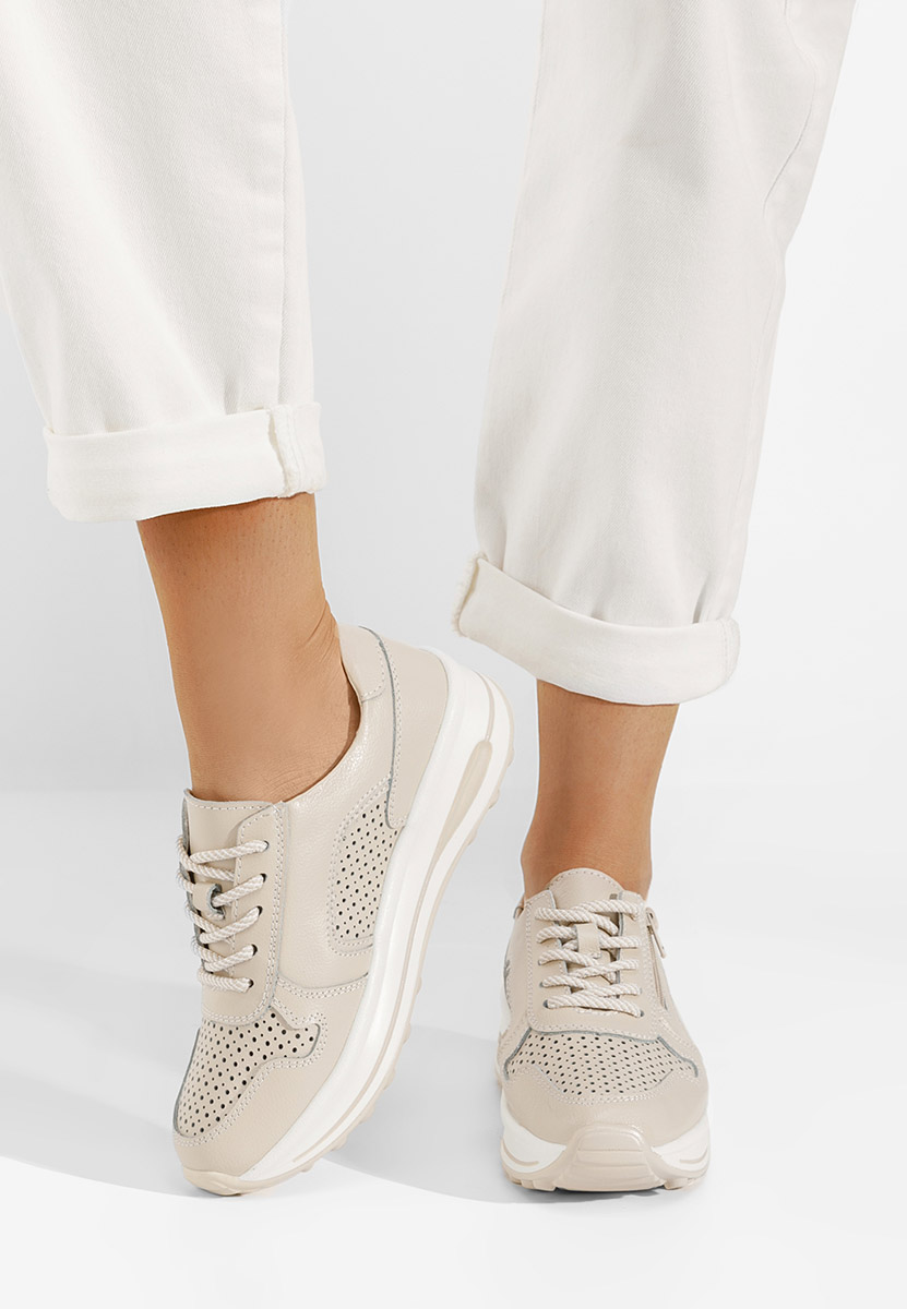 Beżowe sneakersy damskie Cidra
