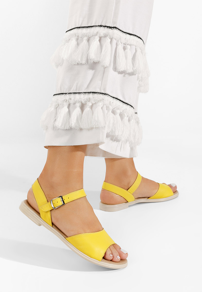 Żółte sandały płaski Viadana