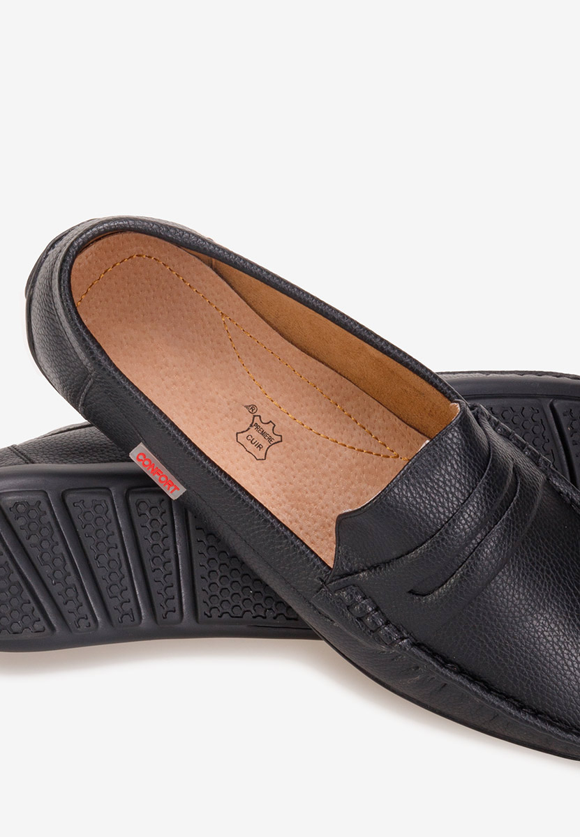 Czarny mokasyny męskie Cornelius