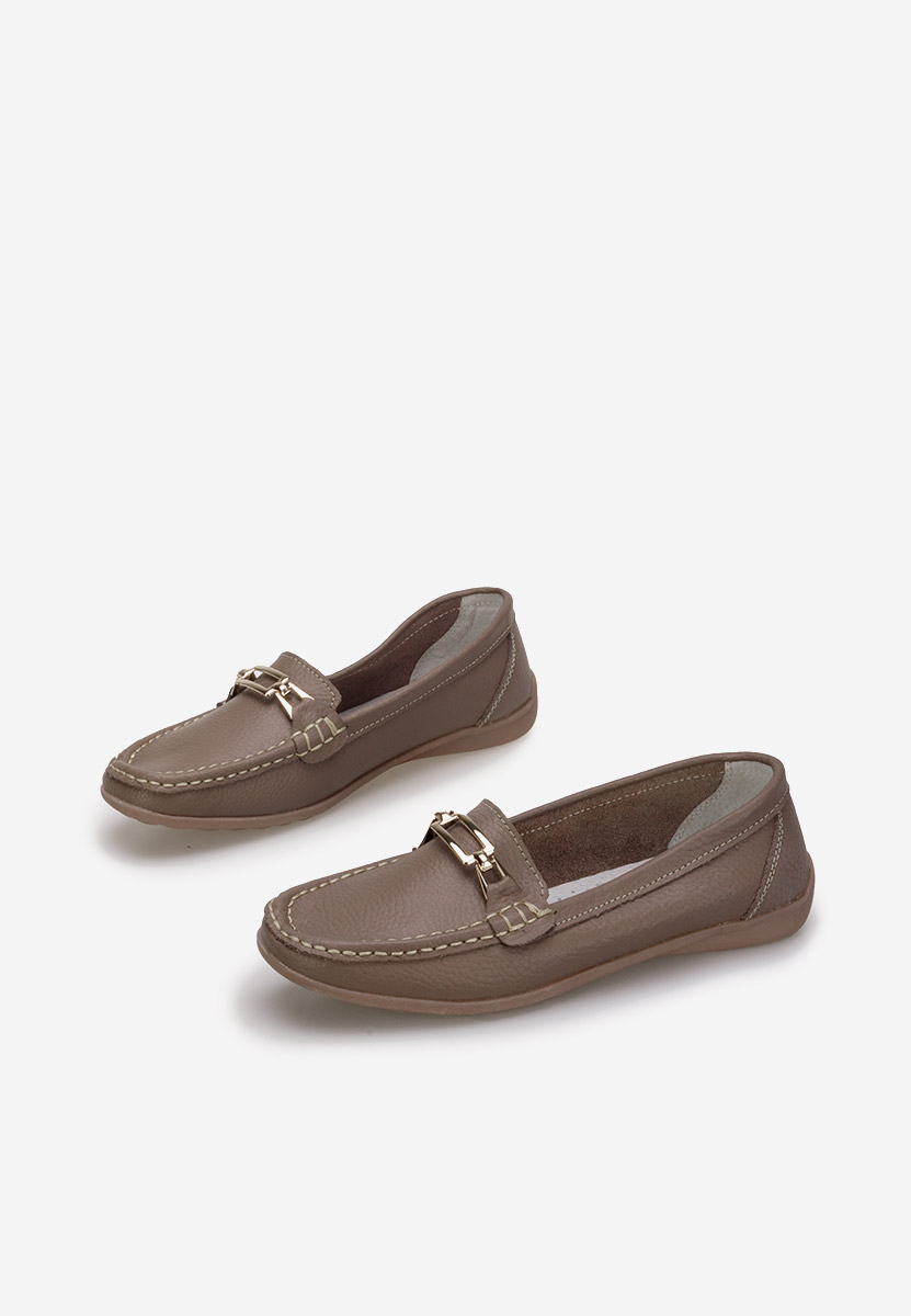 Khaki skórzane mokasyny Celetina