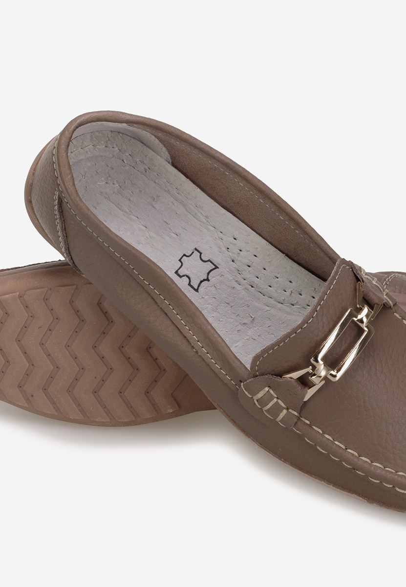 Khaki skórzane mokasyny Celetina