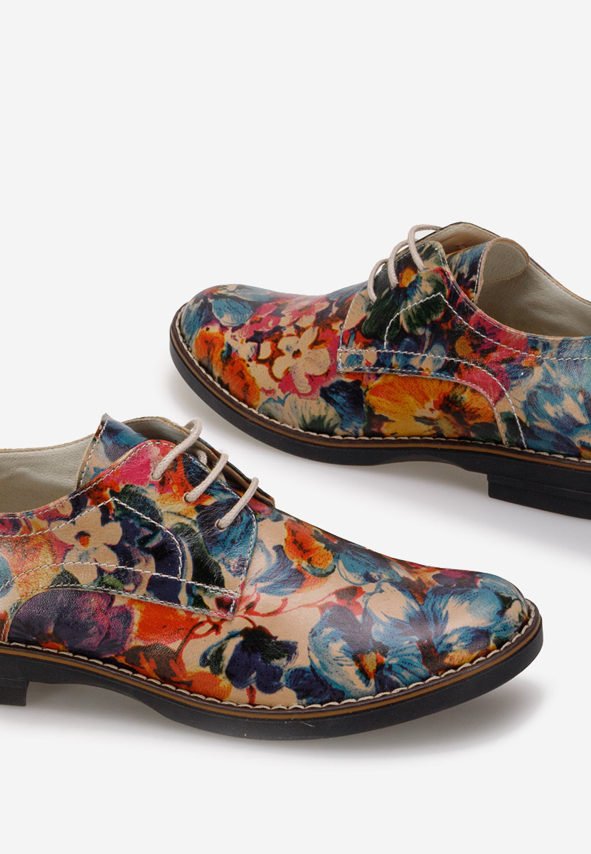 Wielokolorowy oxfordy damskie skórzane Otivera V6