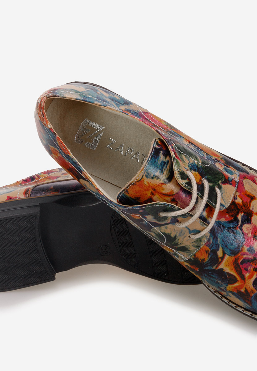 Wielokolorowy oxfordy damskie skórzane Otivera V6