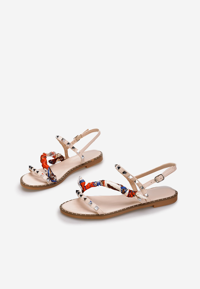 Beżowe sandały z kryształka Rinas