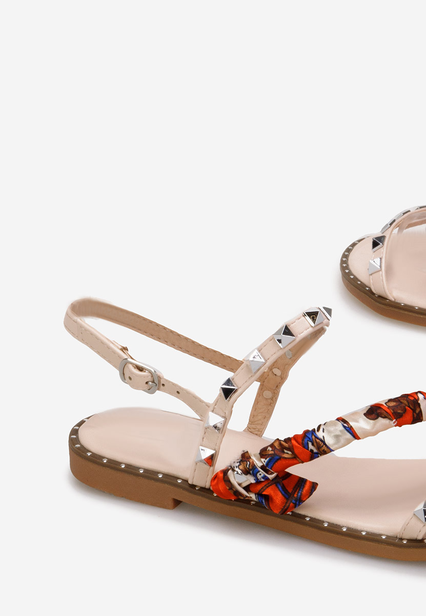 Beżowe sandały z kryształka Rinas