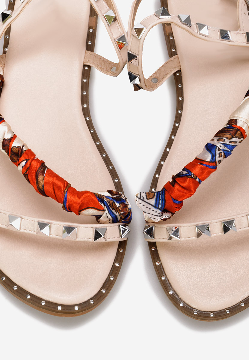 Beżowe sandały z kryształka Rinas
