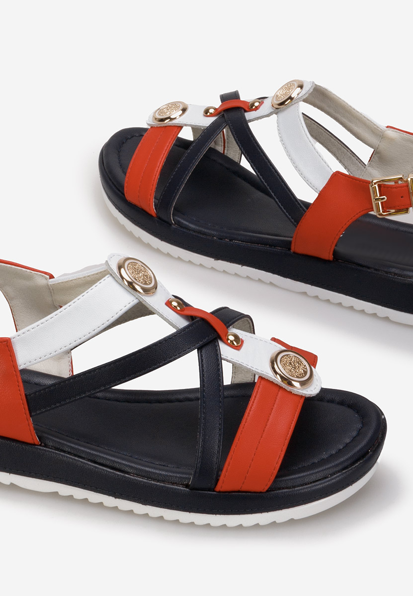 Wielokolorowy sandały płaski Phonia