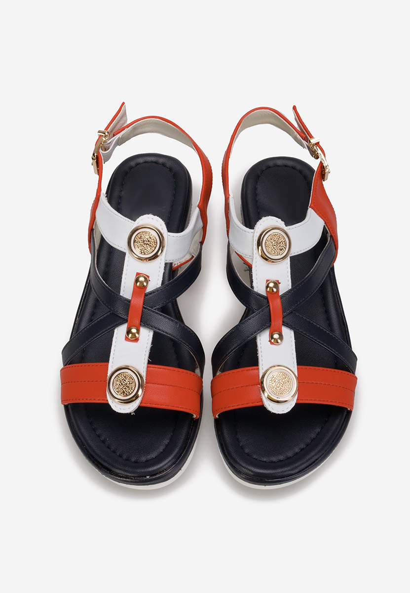 Wielokolorowy sandały płaski Phonia