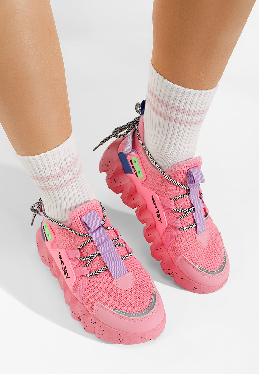 Fuksjowe sneakersy damskie Caledonia