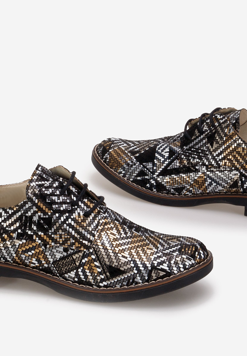 Wielokolorowy oxfordy damskie skórzane Otivera V5