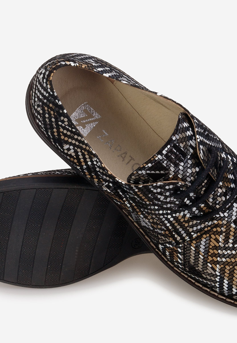 Wielokolorowy oxfordy damskie skórzane Otivera V5