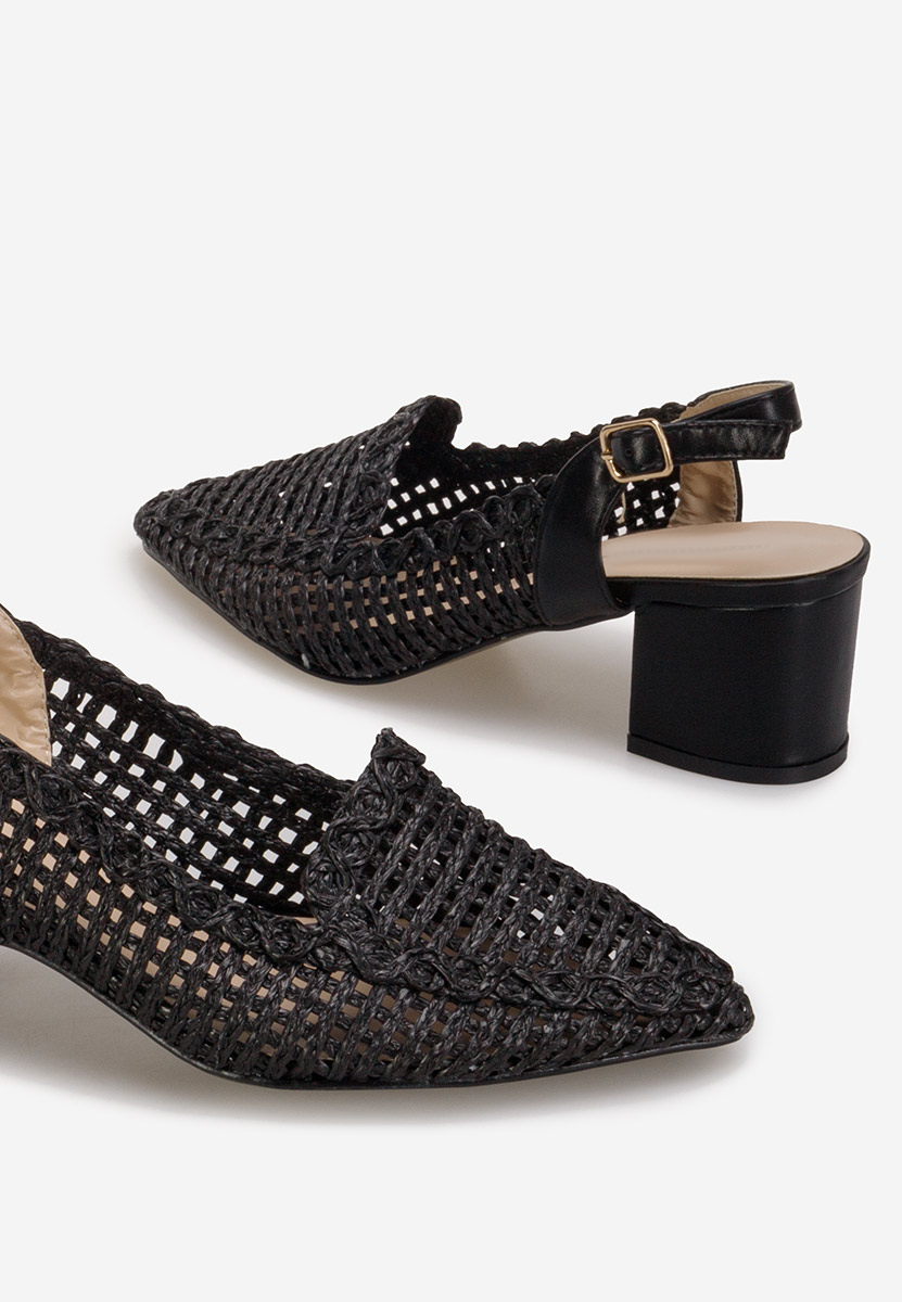 Czarne czółenka bez pięt Tosena