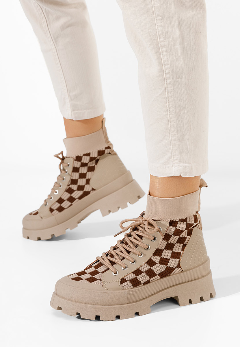 Khaki trampki wysokie damskie Zendoria V2