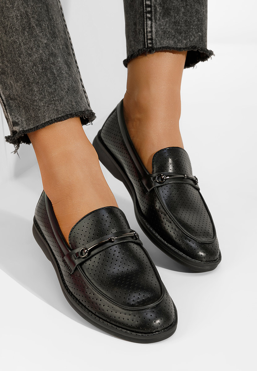 Czarne mokasyny damskie Morvana V2