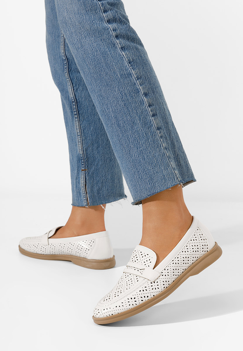 Białe mokasyny damskie Valtera
