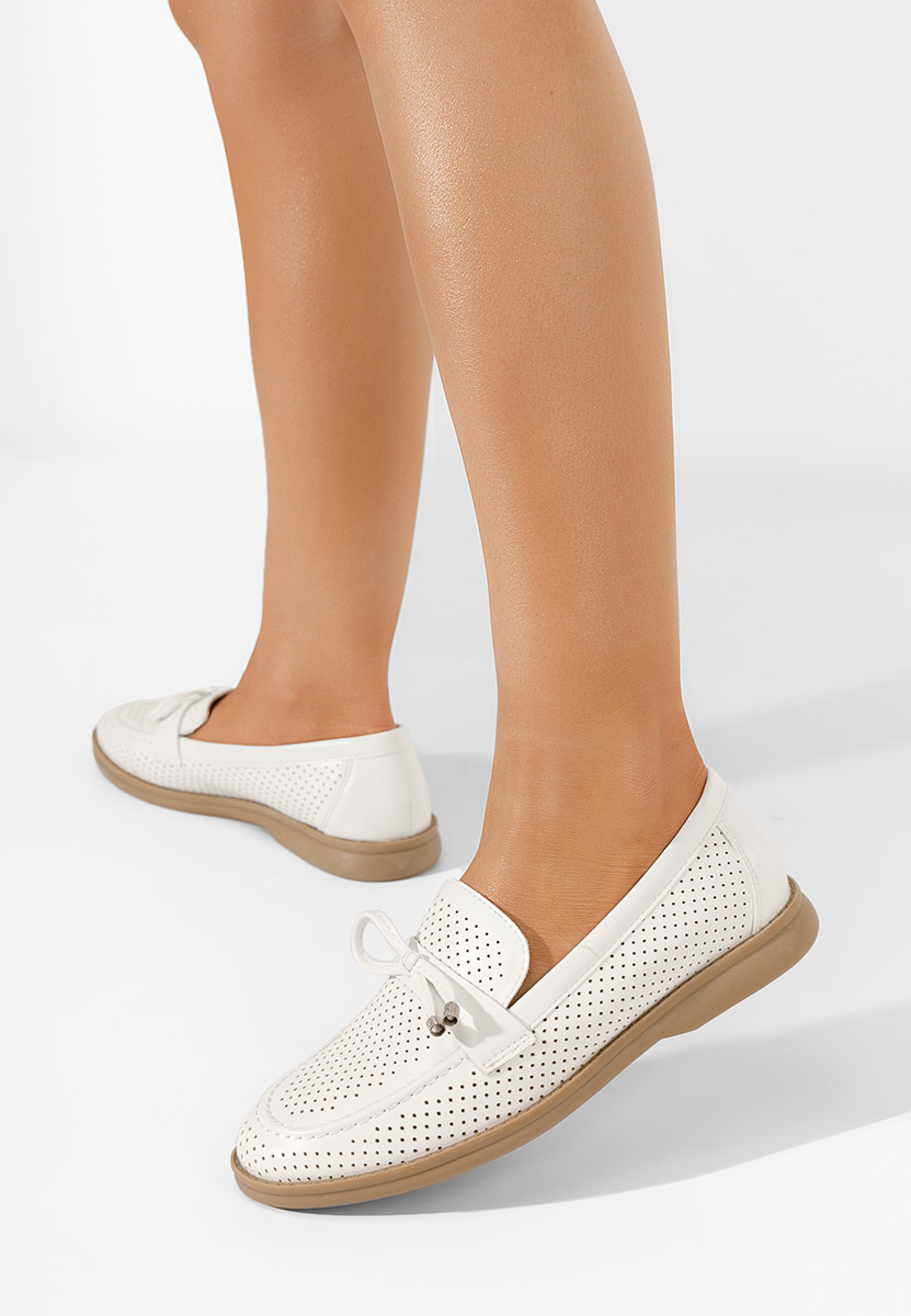 Białe letnie mokasyny damskie Morvana V3