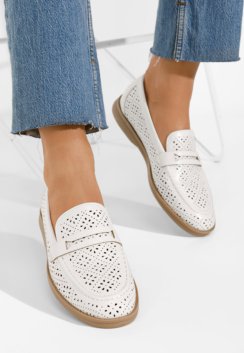 Białe mokasyny damskie Valtera