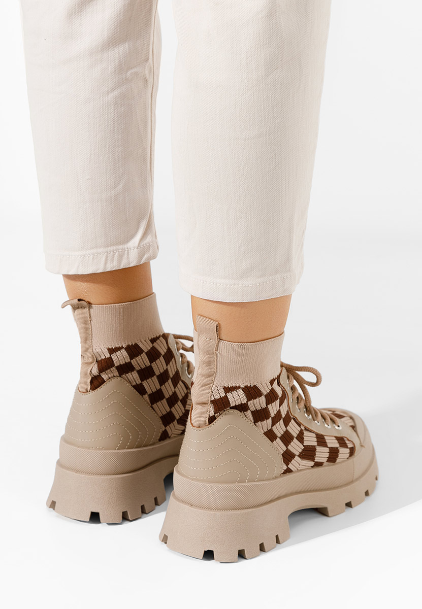 Khaki trampki wysokie damskie Zendoria V2