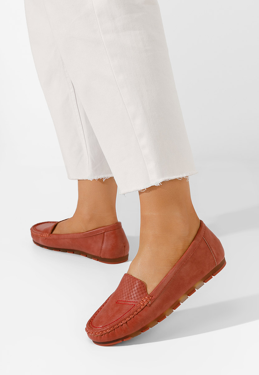 Czerwone mokasyny damskie Eunika