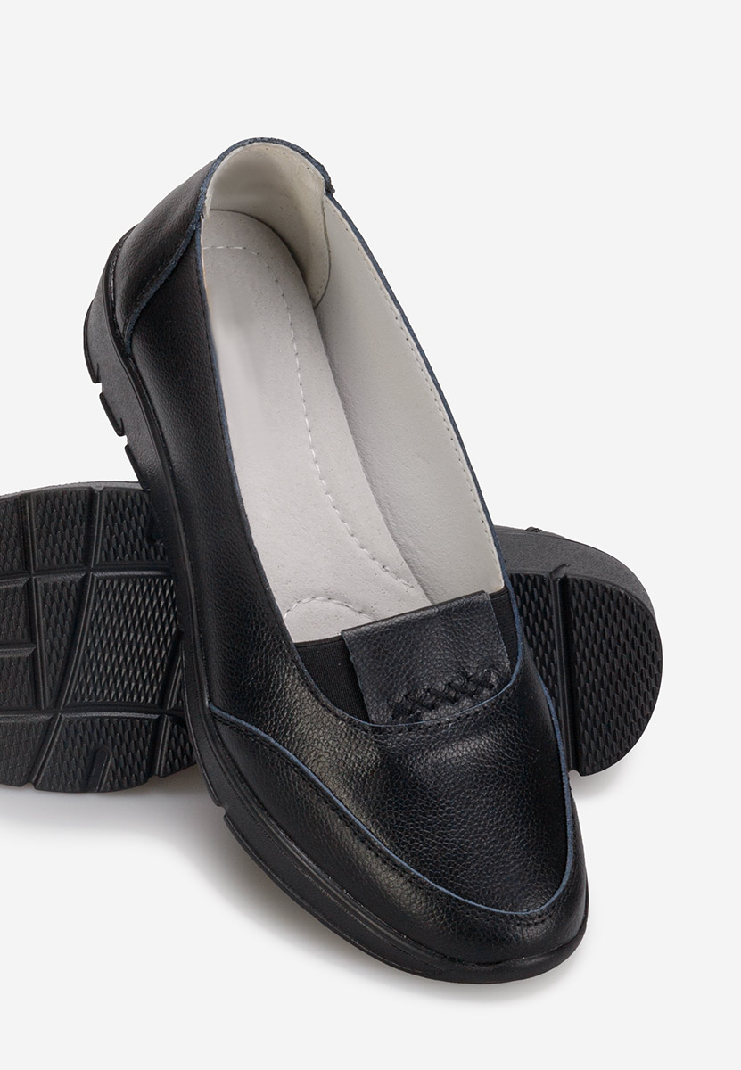 Czarne skórzane mokasyny Sandira