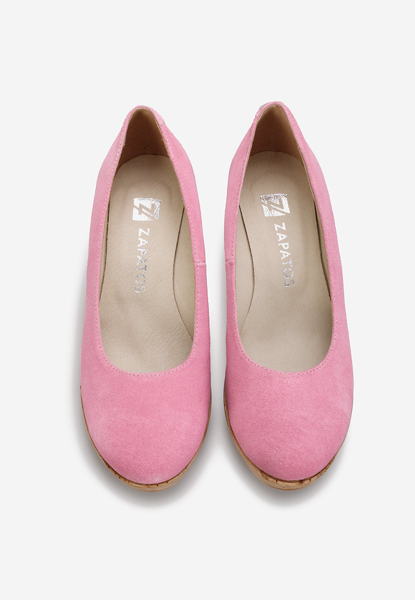 Różowe czółenka na koturnie Zola V2