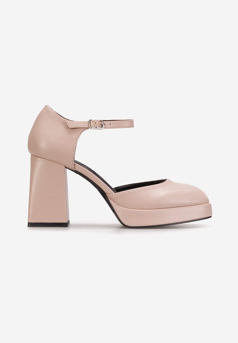 Beżowe czółenka na słupku Abile