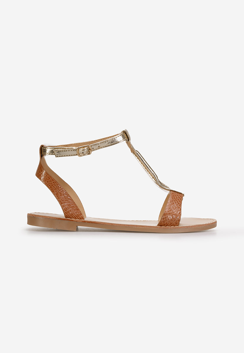 Camelowe sandały płaski Isabela