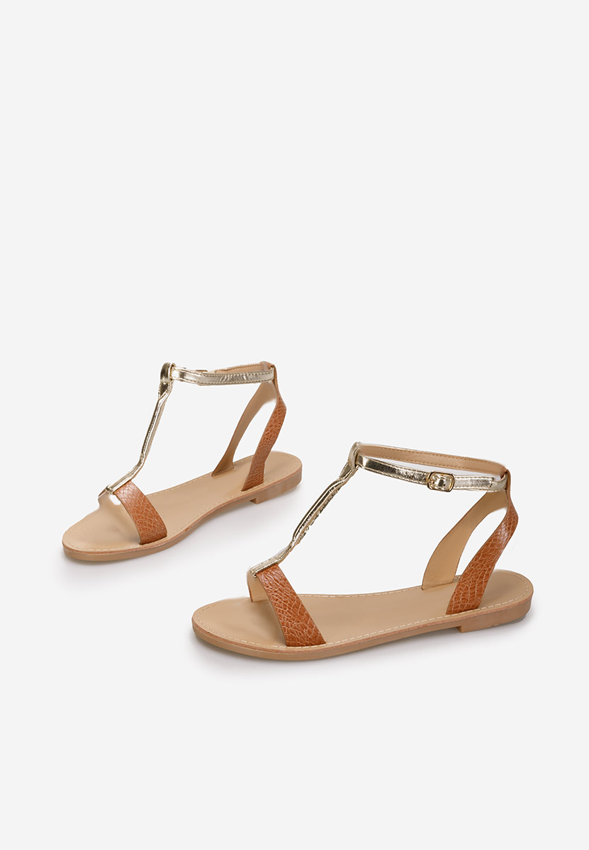 Camelowe sandały płaski Isabela