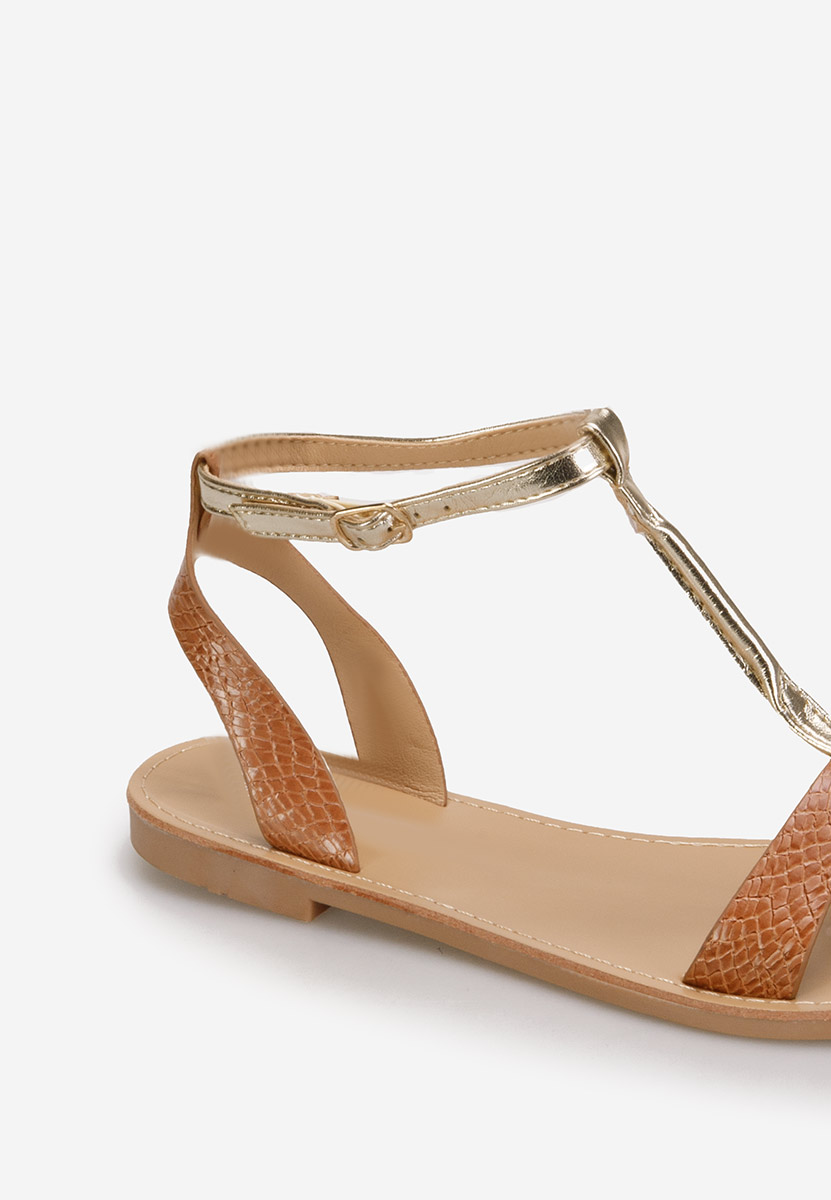 Camelowe sandały płaski Isabela