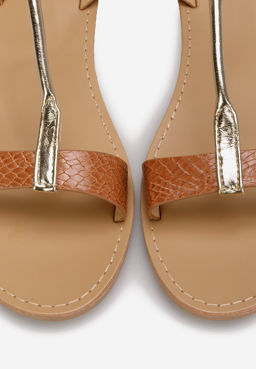 Camelowe sandały płaski Isabela