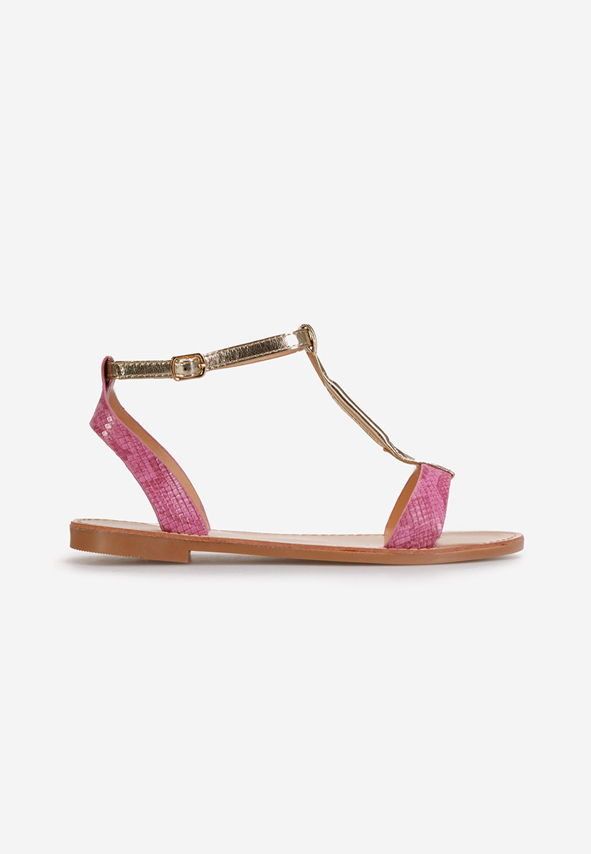 Fuksjowe sandały płaski Isabela
