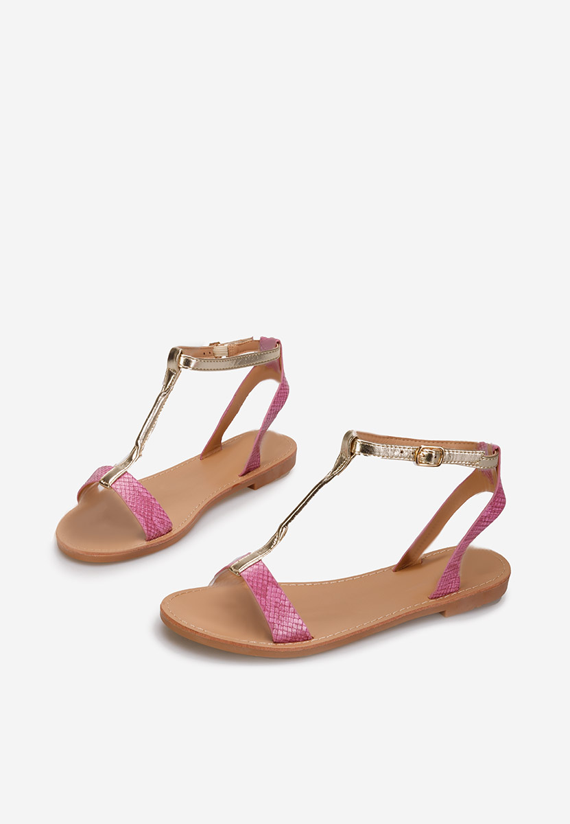 Fuksjowe sandały płaski Isabela